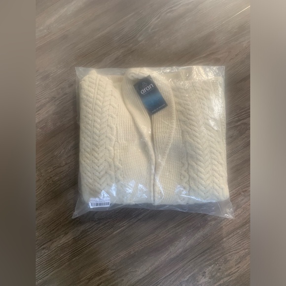 MEN’S WOOL CARDIGAN SWEATER ARAN LEGA /NATURAL-XL - Picture 2 of 5